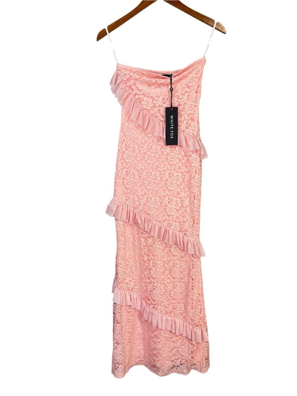 NWT White Fox Boutique She's A Masterpiece Lace Maxi Dress Pink Size Small - Picture 7 of 13